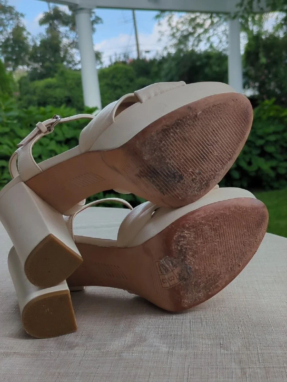 Paige Cream Knot Front Platform Heels